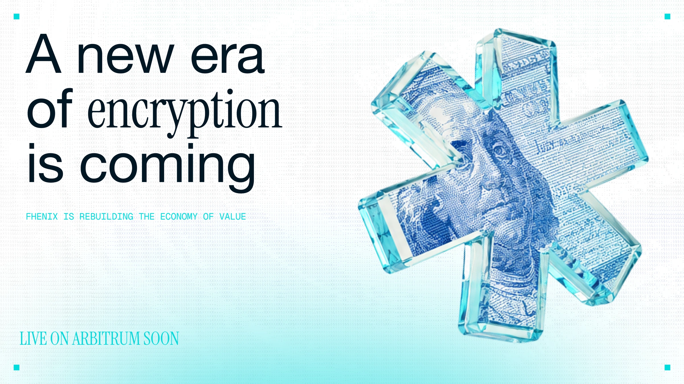 Fhenix Graphic Design — Encryption campaign: a dimensional asterisk and a bright palette.