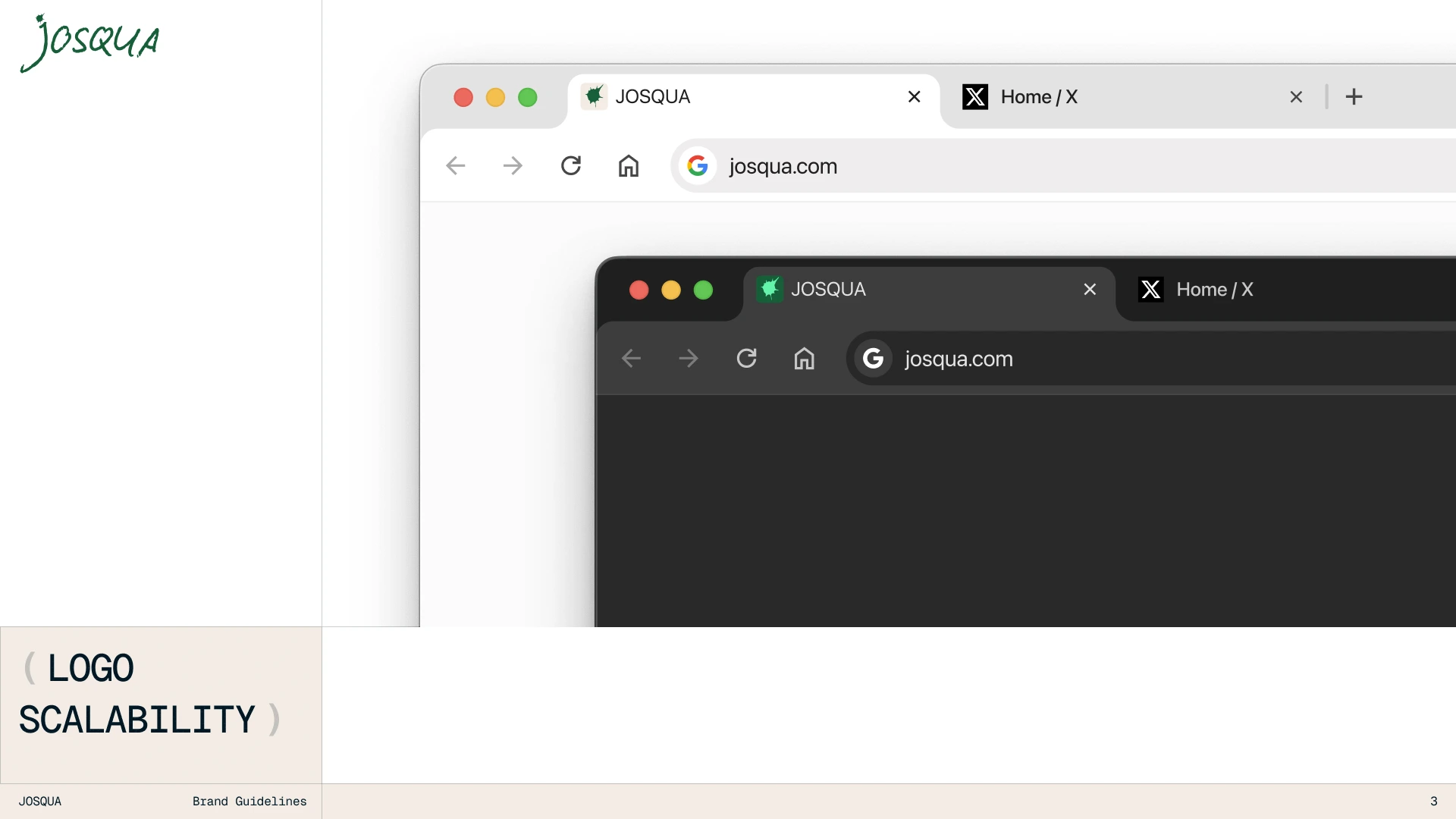 JOSQUA — The identity at browser and favicon scale.