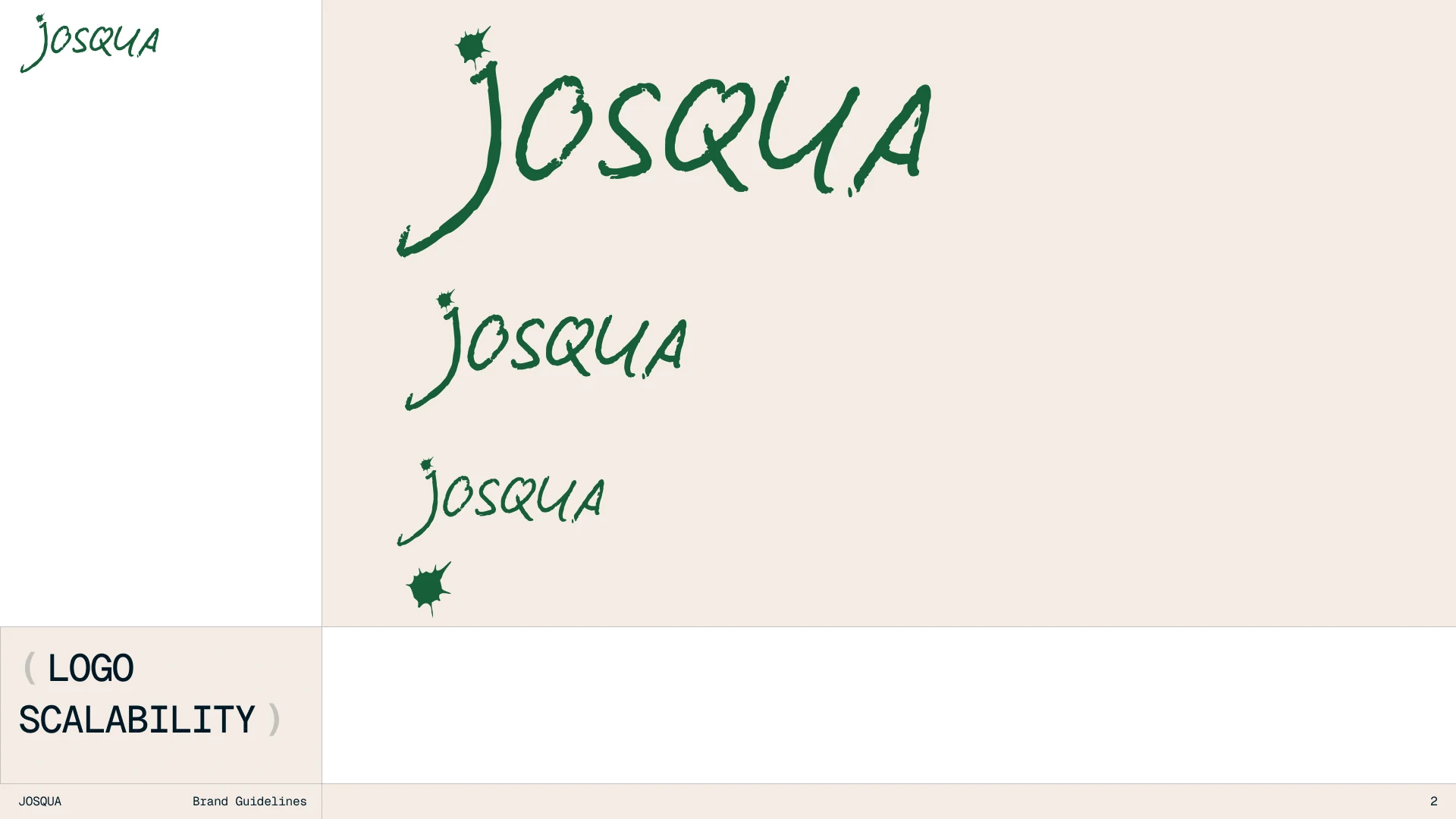 JOSQUA — The logo at different scales.