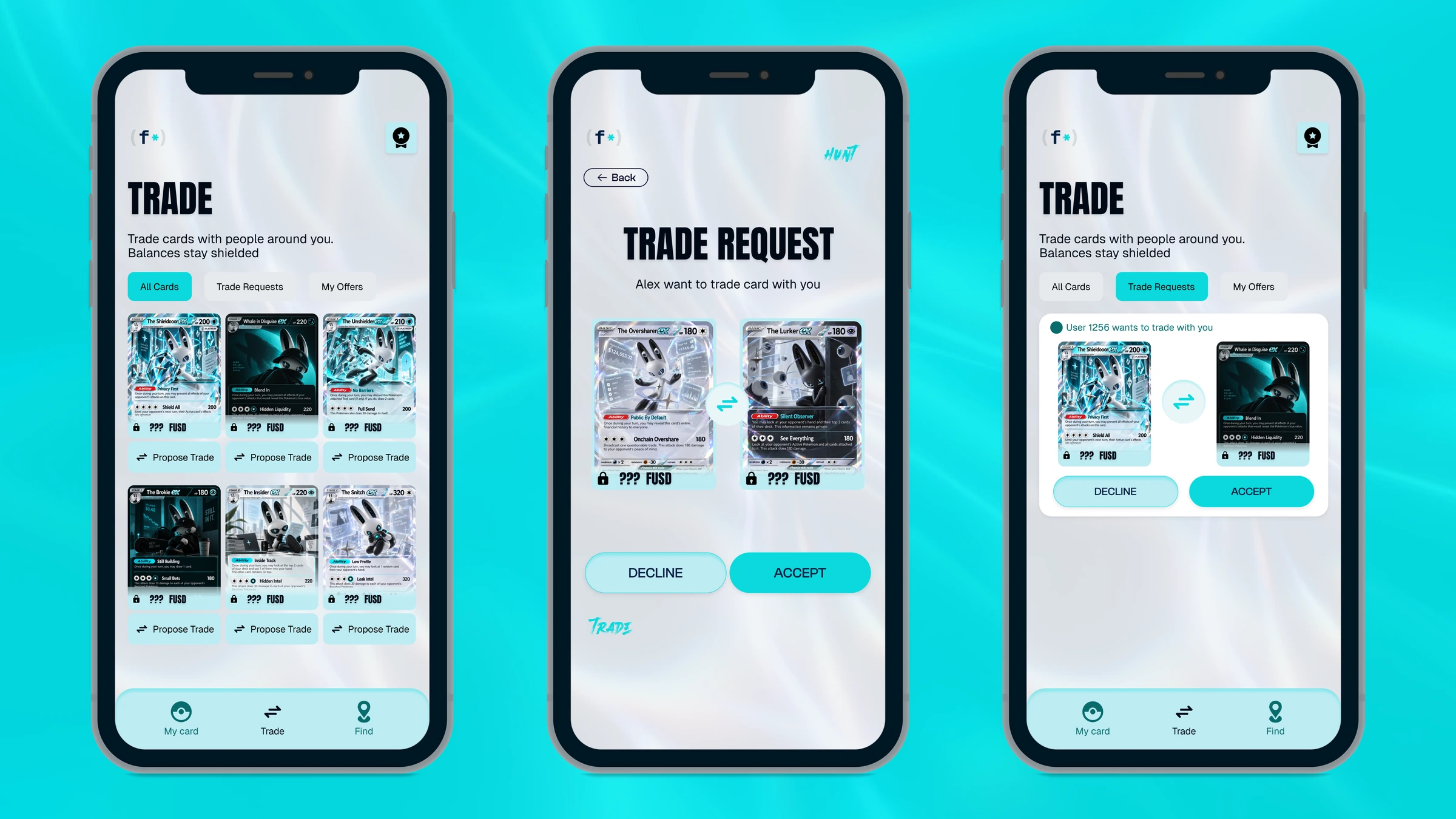 Pokémon App — Browsing cards, proposing trades, and managing trade requests.